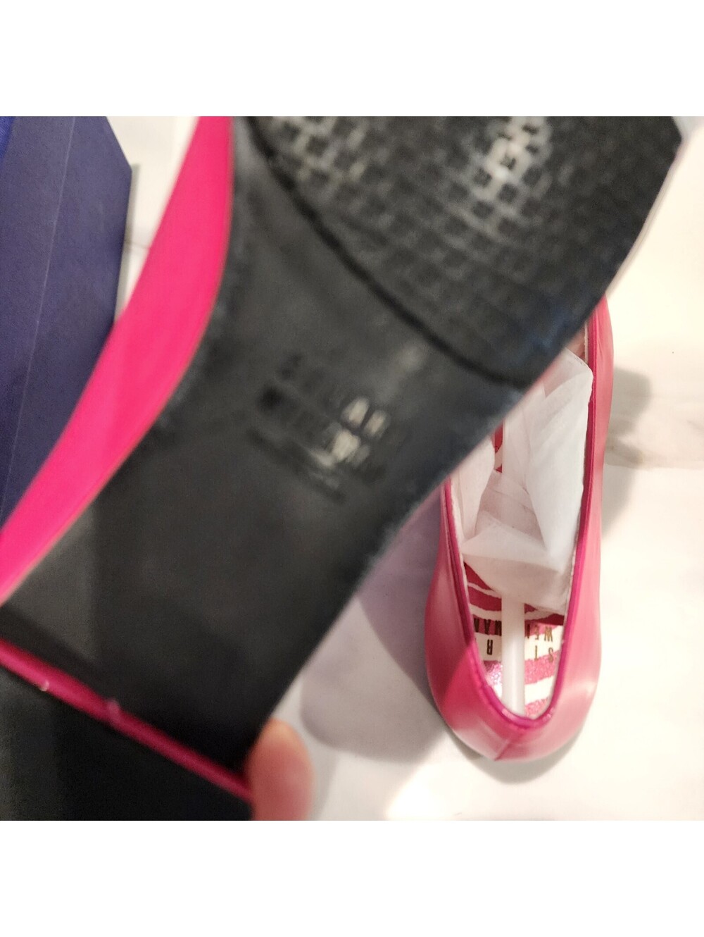 New Stuart Weitzman Stringon Begonia Pink Nappa Leather Ballet Flats Size 6 - Picture 10 of 10